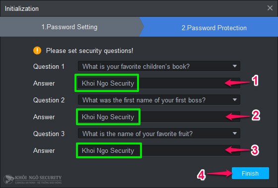 Trả lời câu hỏi bảo mật security question