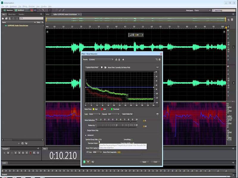 Adobe Audition điều chỉnh thời gian thu âm hiệu quả