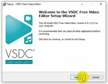 Bấm Next để tiếp tục quá trình cài đặt VSDC Free Video Editor full crack