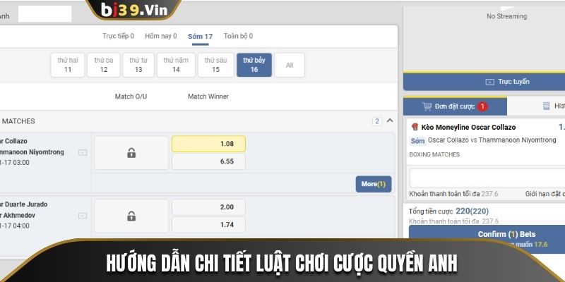 Hướng dẫn chi tiết luật chơi cược quyền anh