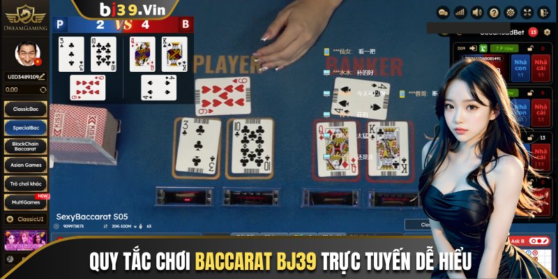 Quy tắc chơi baccarat Bj39 trực tuyến dễ hiểu